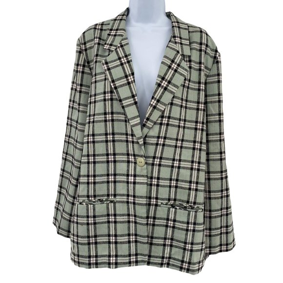 MODERN ESSENTIALS SINGLE BREASTED JACKET SOFT MINT WOMENS LG - Picture 1 of 6